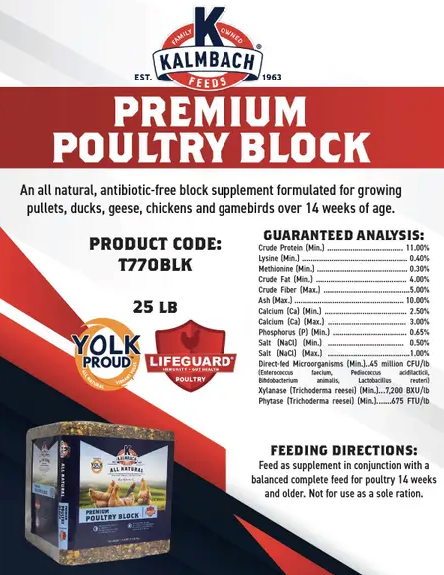 Kalmbach Premium Poultry Block (25lbs)