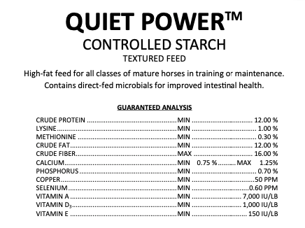 Performance Feed Equine Inspiration Quiet Power