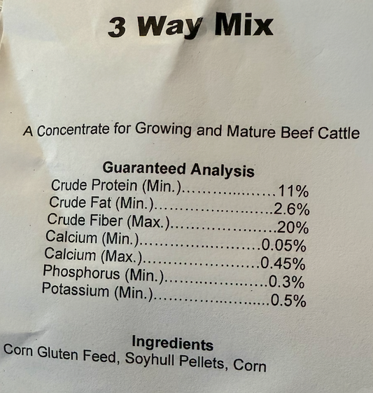 3 Way Bagged - Gluten, Soyhulls, & Corn