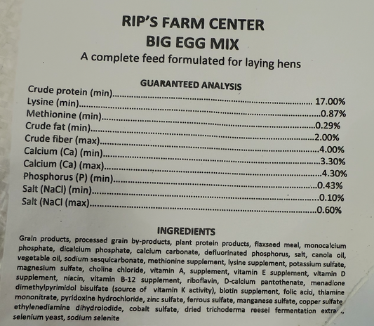 Rip's Big Egg Mix 17%