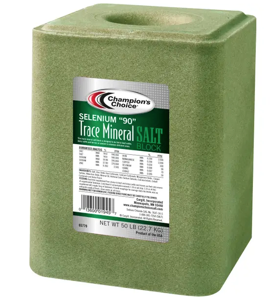 Selenium "90" Trace Mineral Salt Block, 50lbs by Champions Choice