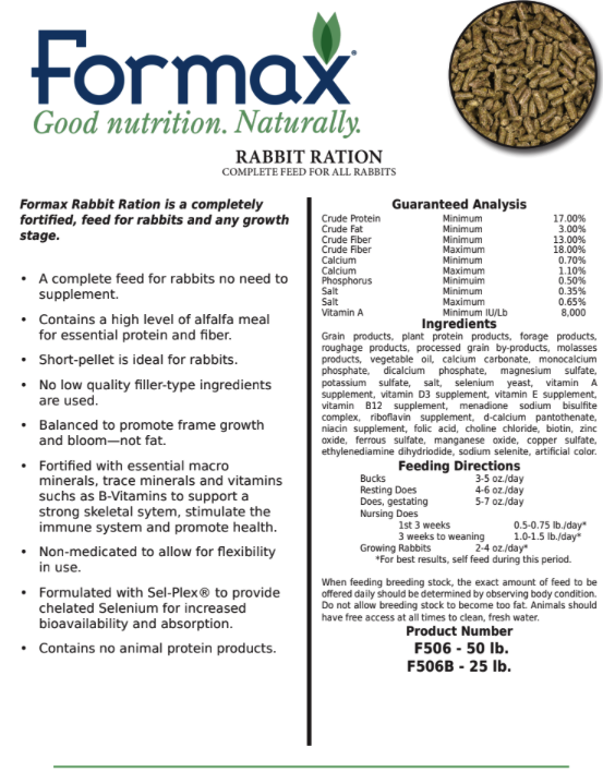 Formax Rabbit Ration
